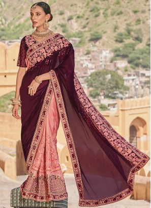 Festal Embroidered Reception Classic Saree