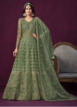 Festal Green Wedding Anarkali Salwar Suit