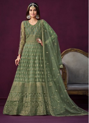 Festal Green Wedding Anarkali Salwar Suit