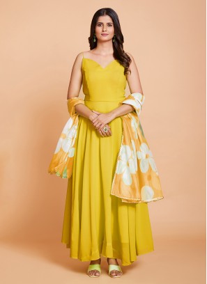 Festal Mustard Trendy Gown