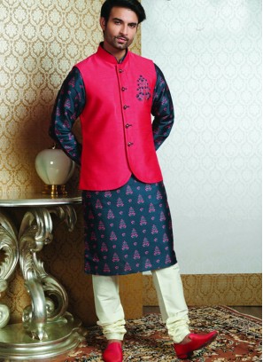 Festive Function Wear Blue Color Designer Kurta Pajama