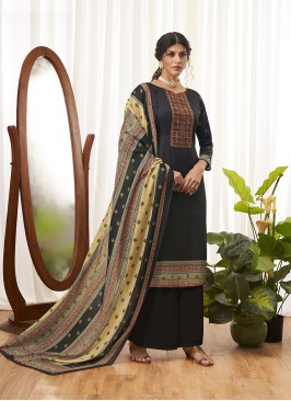 Festive Function Wear Designer Suit In Black Color