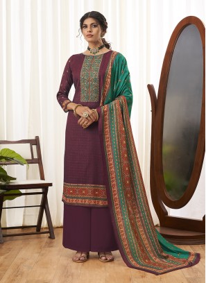 Festive Function Wear Designer Suit In Maroon Color