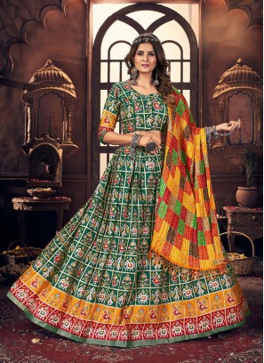 Festive Function Wear Green Color Lehenga Choli