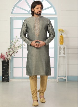 Festive Function Wear Multi Color Embroidered Kurta Pajama