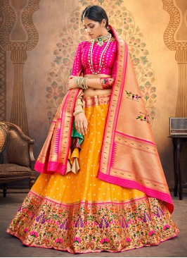 Festive Function Wear Orange Color Designer Lehenga Choli