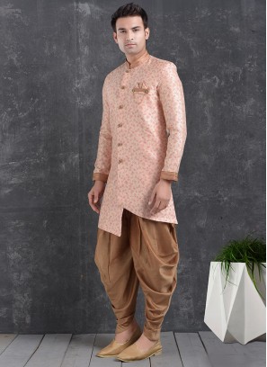 Festive Function Wear Pink Color Indo Western Kurta Pajama