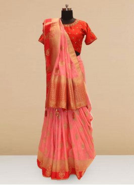 Festive Function Wear Pink Color Saree