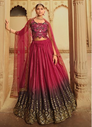 Festive Function Wear Silk Lehenga Choli In Multi Color