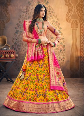 Festive Function Wear Yellow Color Designer Lehenga Choli