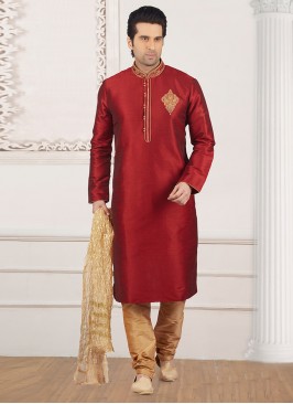 Festive Wear Kurta Payjama In Maroon