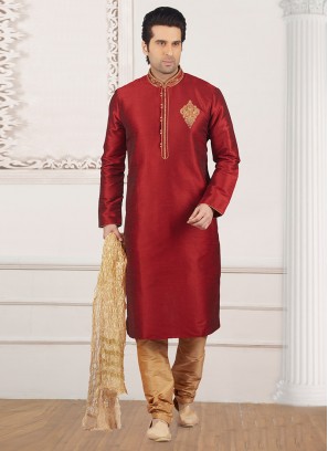 Festive Wear Kurta Payjama In Maroon