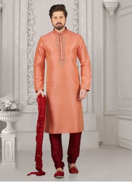 Festive Wear Kurta Payjama In Peach
