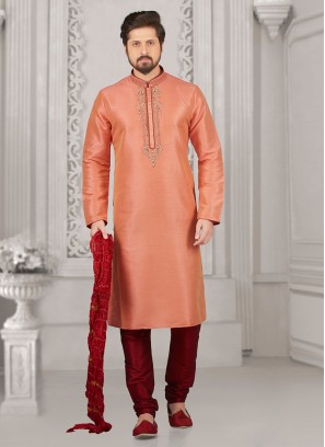 Festive Wear Kurta Payjama In Peach