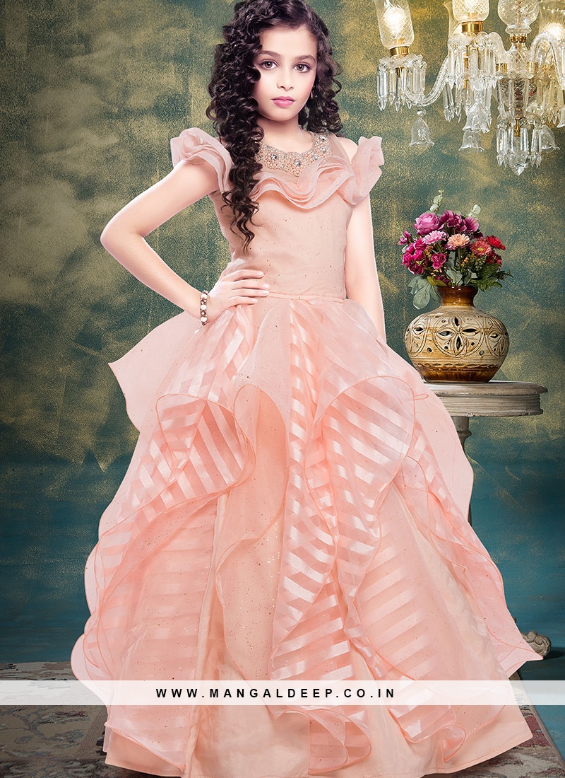 Festive Wear Pink Color Designer Gown