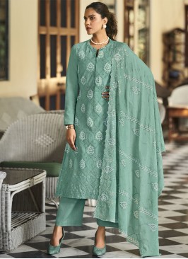 Fetching Aqua Blue Sangeet Salwar Kameez