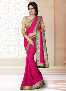Fetching Rani Patch Border Trendy Saree