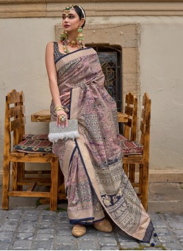 Fine Digital Print Multi Colour Silk Contemporary Saree