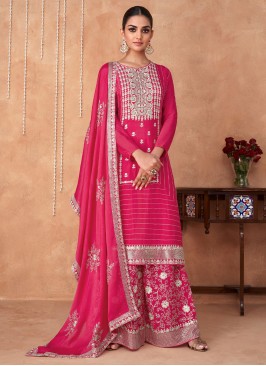 Fine Georgette Pink Readymade Salwar Kameez