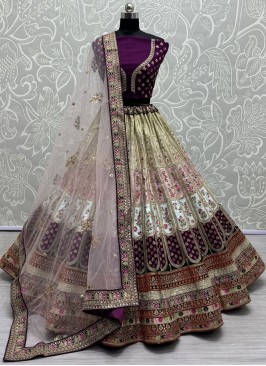 Fine Multi Colour Sequins Silk Lehenga Choli