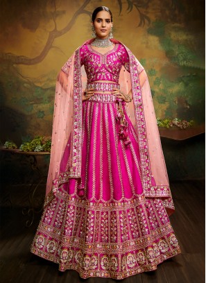 Fine Sequins Rani Silk Designer Lehenga Choli