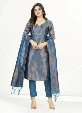Firozi Banarasi Silk Trendy Suit