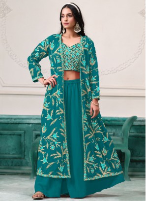 Firozi Zari Ceremonial Designer Salwar Kameez