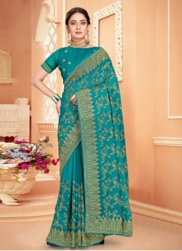 Flamboyant Embroidered Classic Saree