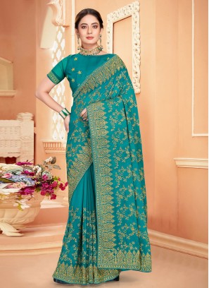 Flamboyant Embroidered Classic Saree