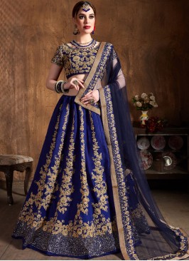 Flamboyant Lace Raw Silk Lehenga Choli