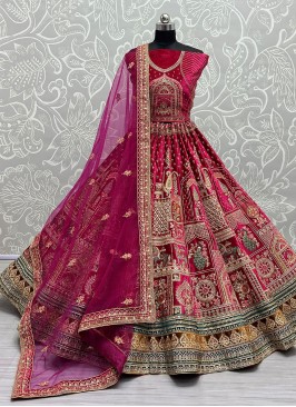 Flattering Rani Velvet Trendy Lehenga Choli