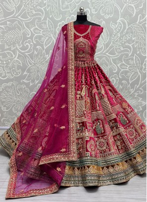 Flattering Rani Velvet Trendy Lehenga Choli