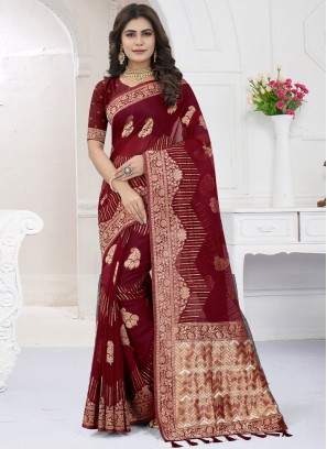 Flattering Viscose Butta Contemporary Saree