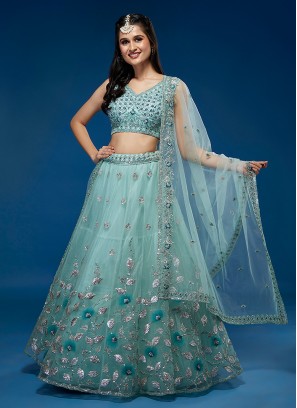 Flawless Embroidered Net Trendy Lehenga Choli