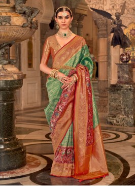 Flawless Meena Banarasi Silk Trendy Saree