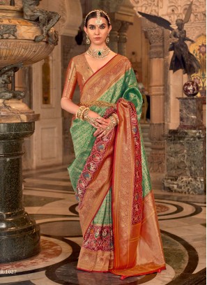 Flawless Meena Banarasi Silk Trendy Saree