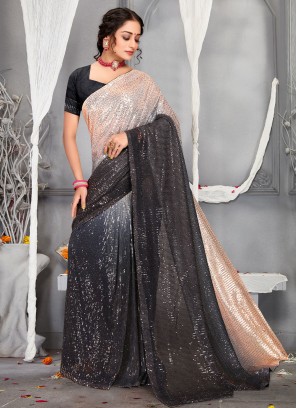 Flawless Net Black Saree