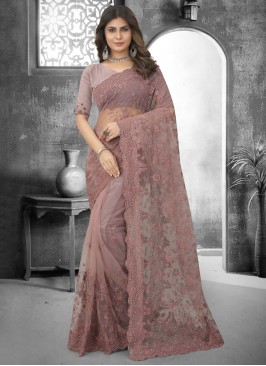 Flawless Net Brown Trendy Saree