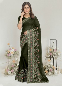 Flawless Sea Green Resham Classic Saree