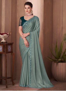 Flawless Silk Embroidered Trendy Saree