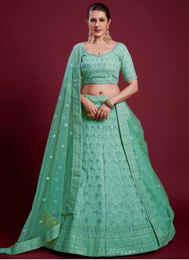 Flawless Turquoise Trendy Lehenga Choli