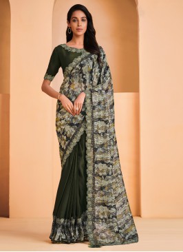 Floral Embroidered Trendy Saree