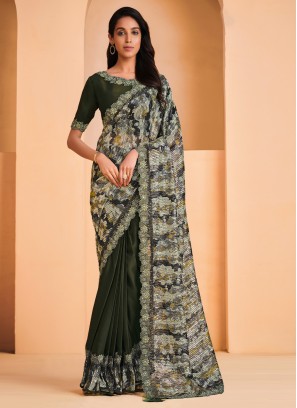 Floral Embroidered Trendy Saree