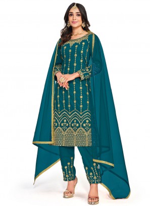 Floral Silk Mirror Trendy Salwar Suit