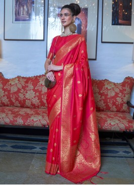 Fuchsia Color Saree