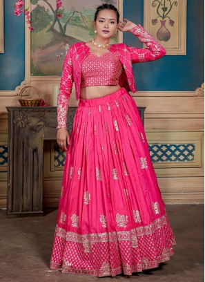 Fuchsia Engagement Readymade Lehenga Choli