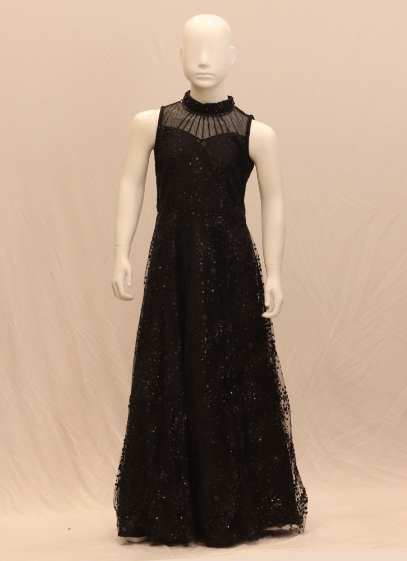 black colour evening gown