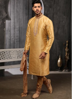 Function Wear Fancy Beige Color Designer Kurta Pajama
