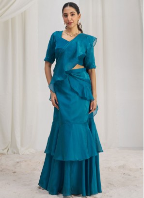 Genius Organza Lehenga Style Saree