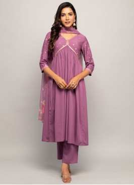 Genius Printed Faux Crepe Trendy Salwar Kameez